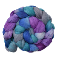 Hand painted Rambouillet wool roving for hand spinning and felting