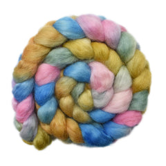 Hand painted Teeswater wool roving for hand spinning and felting