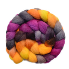 Hand painted Finn wool roving for hand spinning and felting