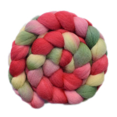 Hand painted Finn wool roving for hand spinning and felting