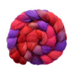 Hand painted Galway wool roving for hand spinning and felting