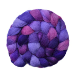 Hand painted Cheviot wool roving for hand spinning