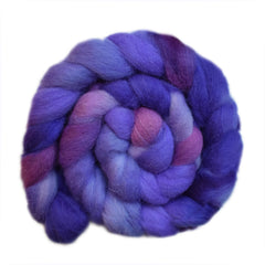 Hand painted Texel / Blackface / Lleyn wool roving for hand spinning and felting