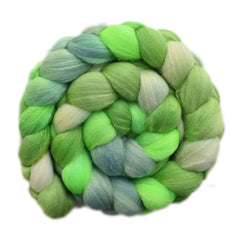 Hand painted SIlk / Merino wool roving for hand spinning and felting