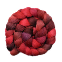 Hand painted Bergschaf wool roving for hand spinning and felting