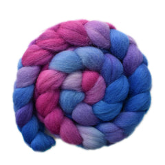 Hand painted Bergschaf wool roving for hand spinning and felting