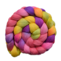 Hand painted South American wool roving for hand spinning and felting