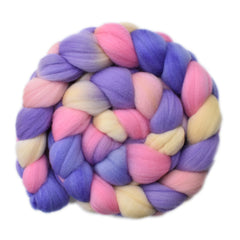 Hand painted Merino wool roving for hand spinning and felting