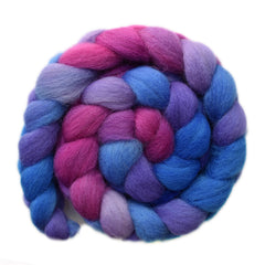 Hand painted Bergschaf wool roving for hand spinning and felting