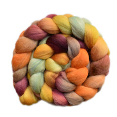 Hand painted Punta Arenas wool roving for hand spinning and felting