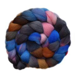 Hand  painted Galway wool roving for hand spinning and felting