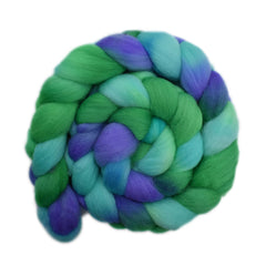 Hand painted South American wool roving for hand spinning and felting
