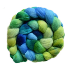 Hand painted Punta Arenas wool roving for hand spinning and felting