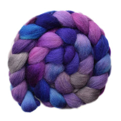 Hand painted Bergschaf wool roving for hand spinning and felting