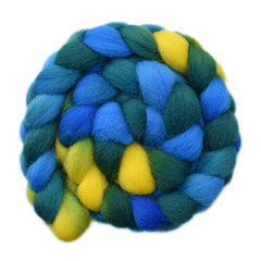 Hand painted Galway wool roving for hand spinning and felting
