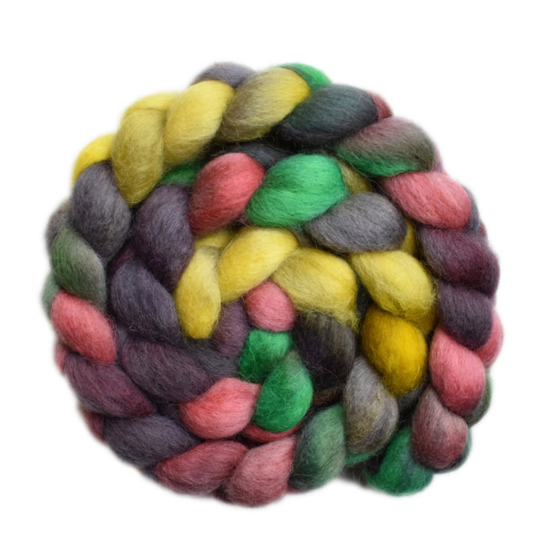 Hand painted Finn wool roving for hand spinning and felting