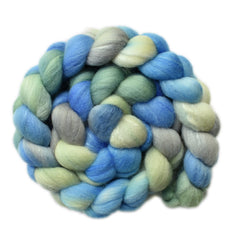 Hand painted Silk / Polwarth wool roving for hand spinning and felting