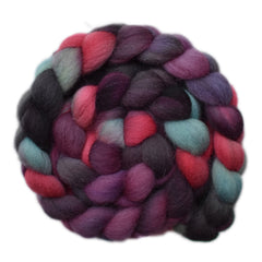 Hand painted Cheviot wool roving for hand spinning