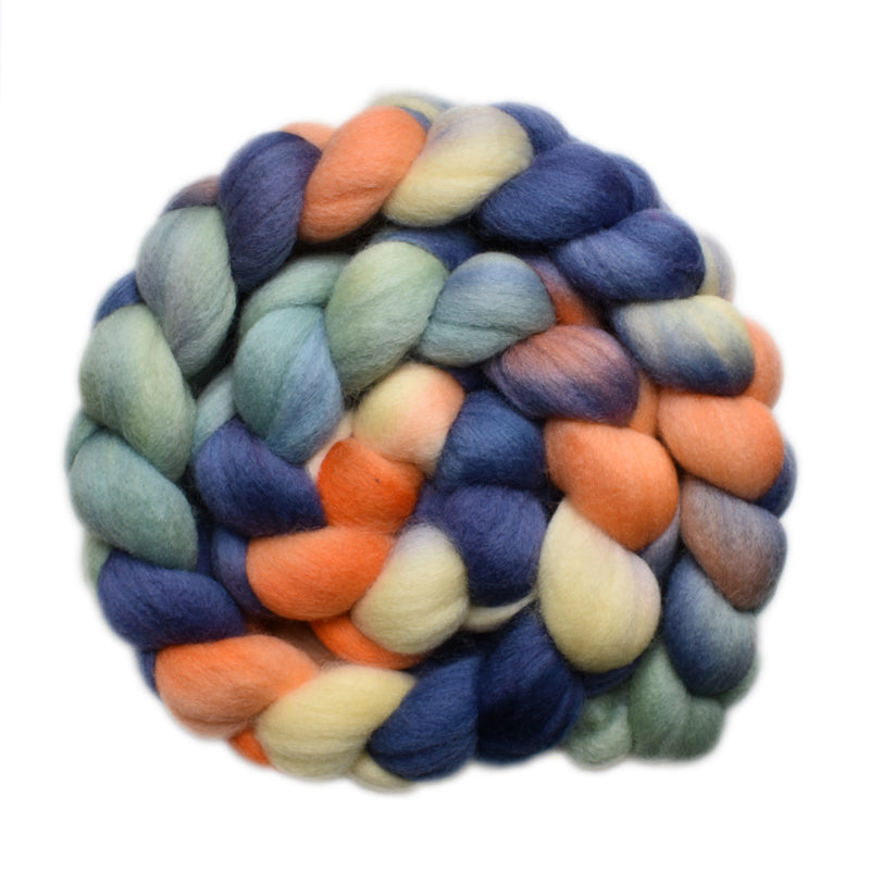 Hand painted Punta Arenas Merino wool roving for hand spinning and felting