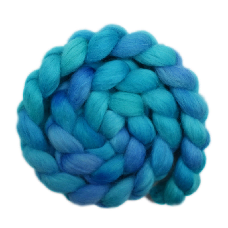 Hand painted Norwegian wool roving for hand spinning and felting