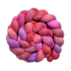 Hand painted Merino wool roving for hand spinning and felting