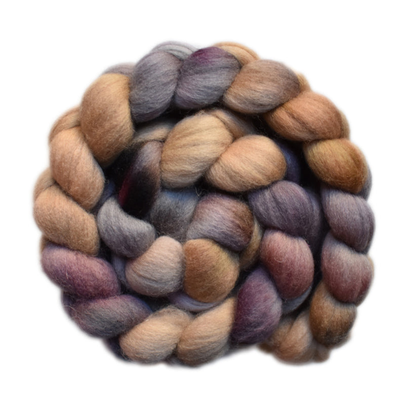 Hand painted Punta Arenas wool roving for hand spinning and felting