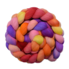 Hand painted Targhee wool roving for hand spinning and felting