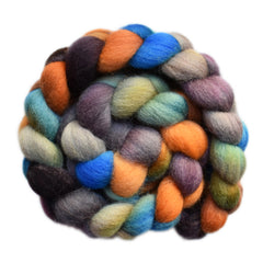 Hand painted Lleyn wool roving for hand spinning and felting