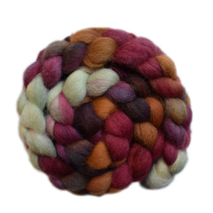 Hand painted Texel / Blackface / Lleyn wool roving for hand spinning and felting
