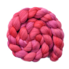 Hand painted silk / Polwarth wool roving for hand spinning and felting