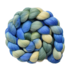 Hand painted silk / Polwarth wool roving for hand spinning and felting