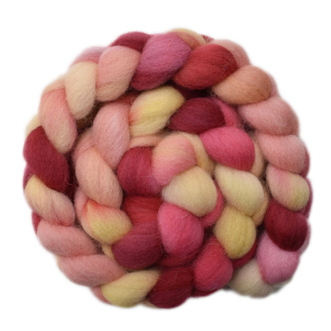 Lleyn Wool Roving - Candy Hearts 1 - 4.4 ounces