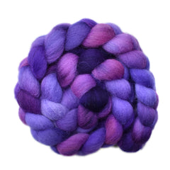 Hand painted Cheviot wool roving for hand spinning