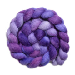 Hand painted Texel / Blackface / Lleyn wool roving for hand spinning and felting