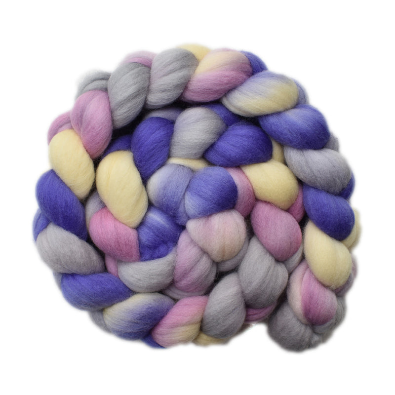 Hand painted Merino wool roving for hand spinning and felting