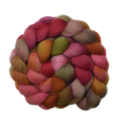Exmoor Horn Wool Roving - Fading Roses 1 - 3.9 ounces