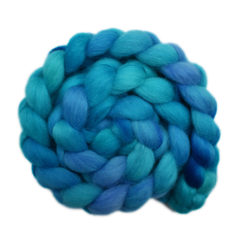 Hand painted Norwegian wool roving for hand spinning and felting