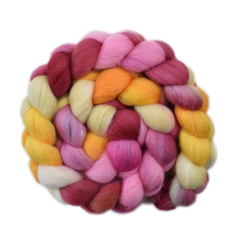 Silk / Polwarth 15/85% Wool Roving - Sunburn 2 - 4.3 ounces