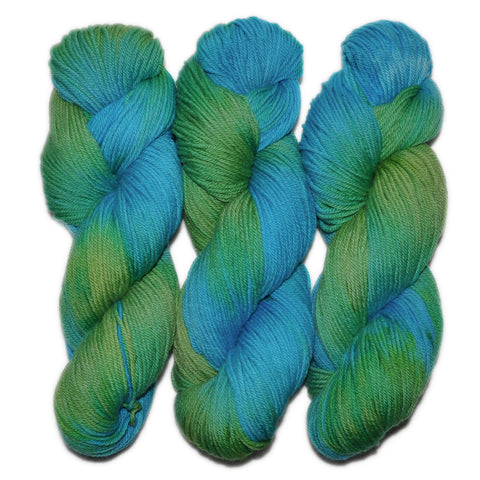 Hand dyed yarn - Merino wool yarn, DK weight, 300 yards - Lintukoto