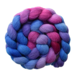 Hand painted Bergschaf wool roving for hand spinning and felting