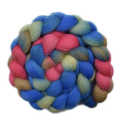 Hand painted Galway wool roving for hand spinning and felting