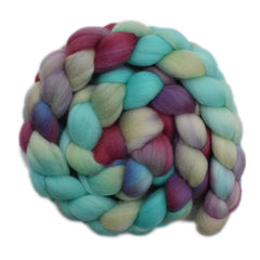 Hand painted South American wool roving for hand spinning and felting