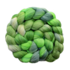 Hand painted SIlk / Merino wool roving for hand spinning and felting