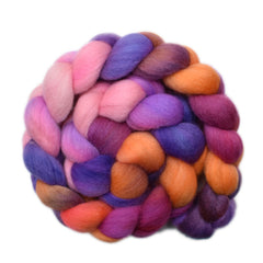 Hand painted Falkland wool roving for hand spinning and felting