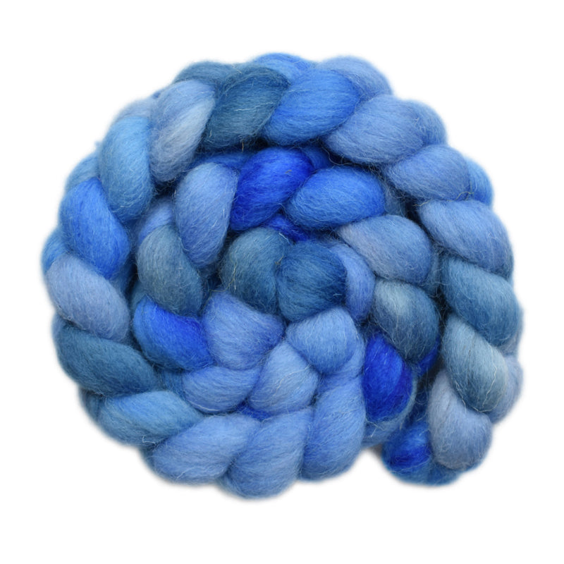 Hand painted Texel/Blackface/Lleyn wool roving for hand spinning and felting