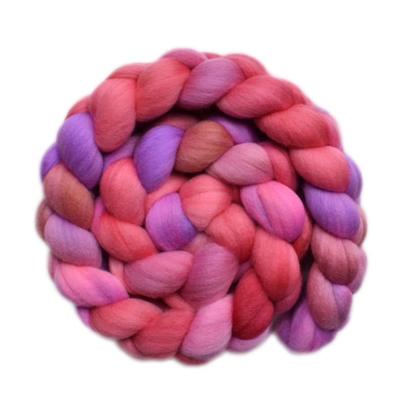 Hand painted Merino wool roving for hand spinning and felting