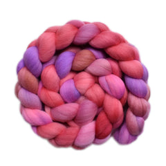 Hand painted Merino wool roving for hand spinning and felting