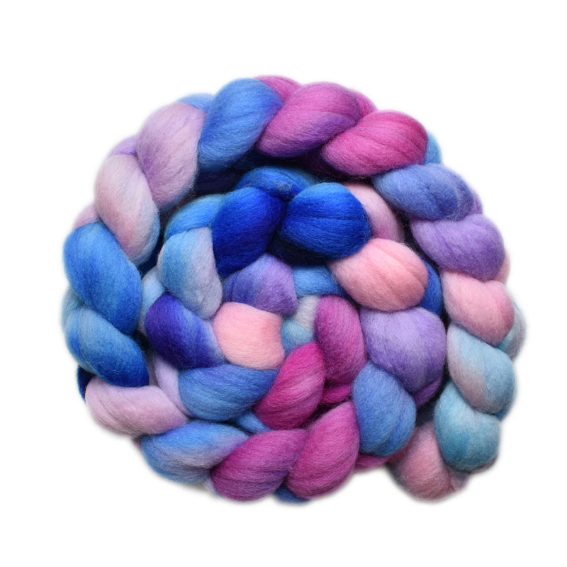 Hand painted Punta Arenas Merino wool roving for hand spinning and felting