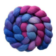 Hand painted Bergschaf wool roving for hand spinning and felting