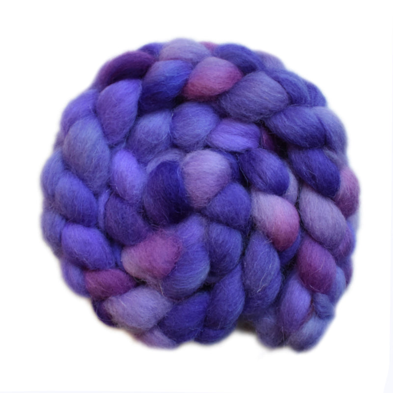 Hand painted Texel / Blackface / Lleyn wool roving for hand spinning and felting